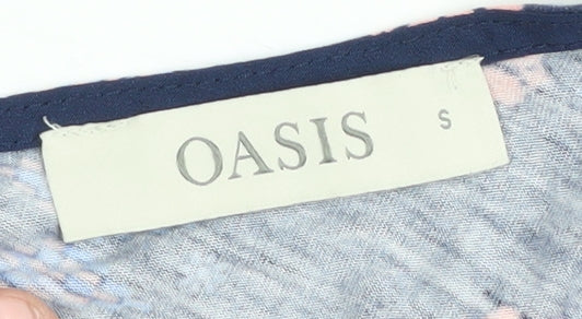 Oasis Women's Blue Floral Viscose Tank Top Small