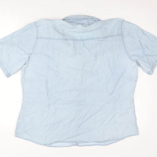 Marks and Spencer Women's Blue Button-Up Shirt