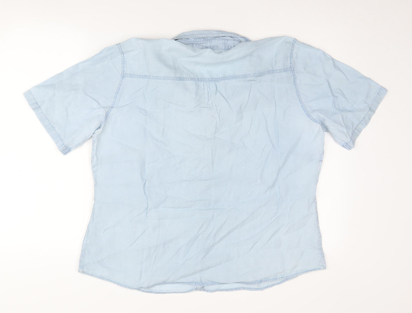 Marks and Spencer Women's Blue Button-Up Shirt