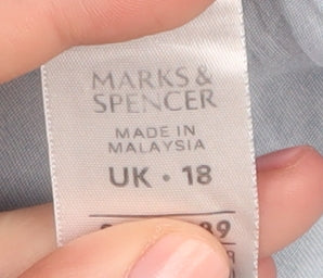 Marks and Spencer Women's Blue Button-Up Shirt