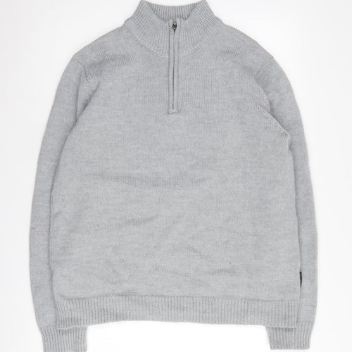 French Connection Women’s Grey High Neck Jumper - L