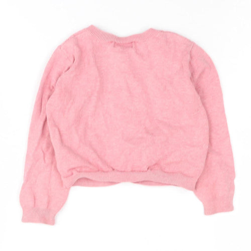 Next Girls Pink Cardigan, Size 2 Years, Long Sleeve, Button Up