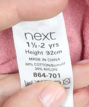 Next Girls Pink Cardigan, Size 2 Years, Long Sleeve, Button Up