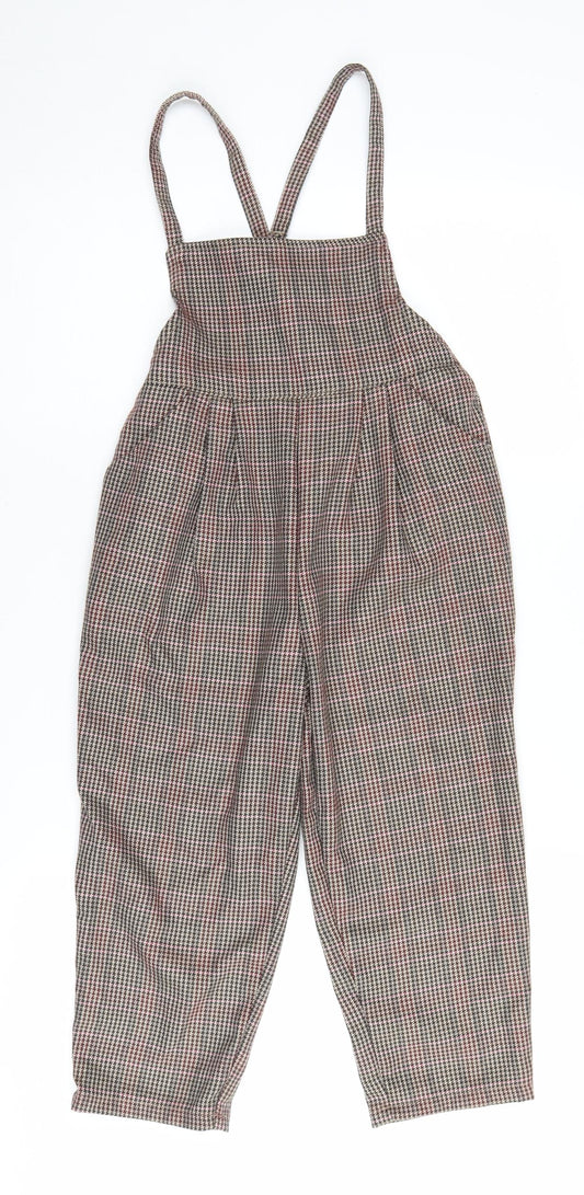 Next Multicoloured Check Girls Dungaree, 5-6 Years