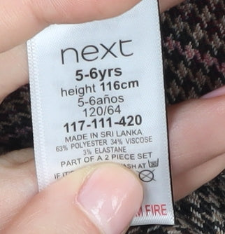 Next Multicoloured Check Girls Dungaree, 5-6 Years