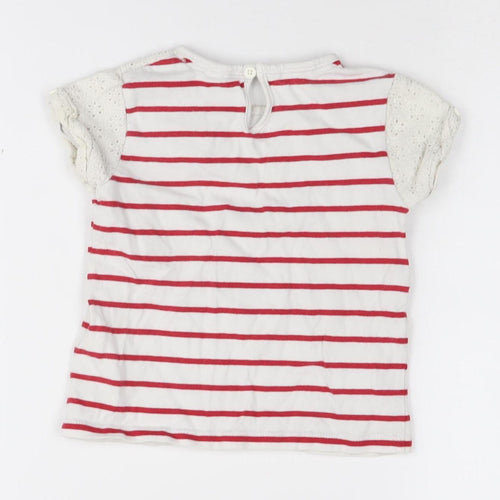 Jasper Conran Girls Striped T-Shirt, Red/White, 2-3 Years
