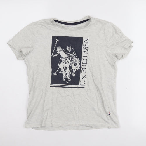 U.S. Polo Assn. Boys Grey Graphic T-Shirt, Size 8-9 Years