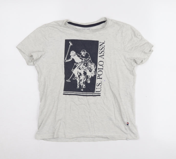 U.S. Polo Assn. Boys Grey Graphic T-Shirt, Size 8-9 Years