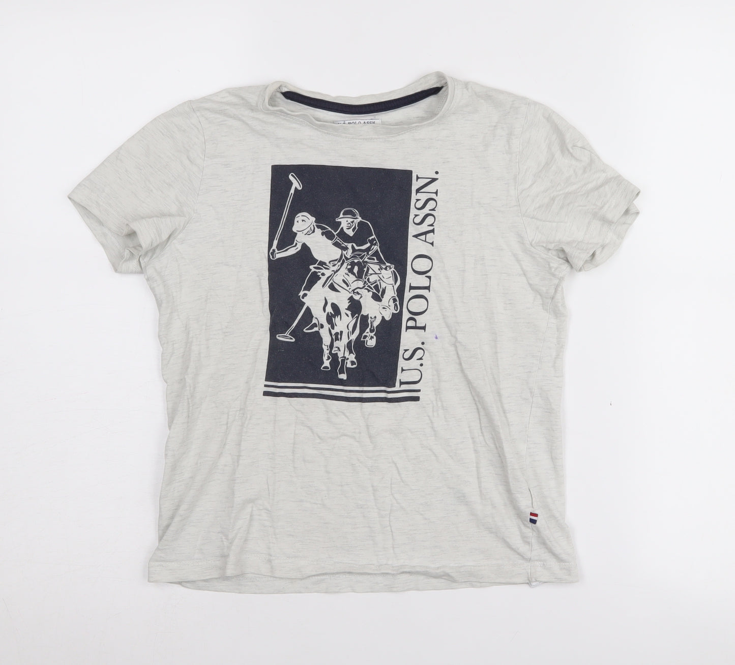 U.S. Polo Assn. Boys Grey Graphic T-Shirt, Size 8-9 Years