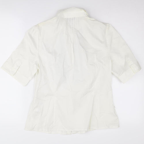 Coast Women's White Button-Up Shirt Size 14 Embroidered