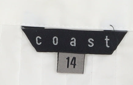 Coast Women's White Button-Up Shirt Size 14 Embroidered