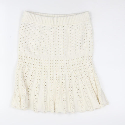 River Island Women’s White Knit A-Line Skirt - Size S