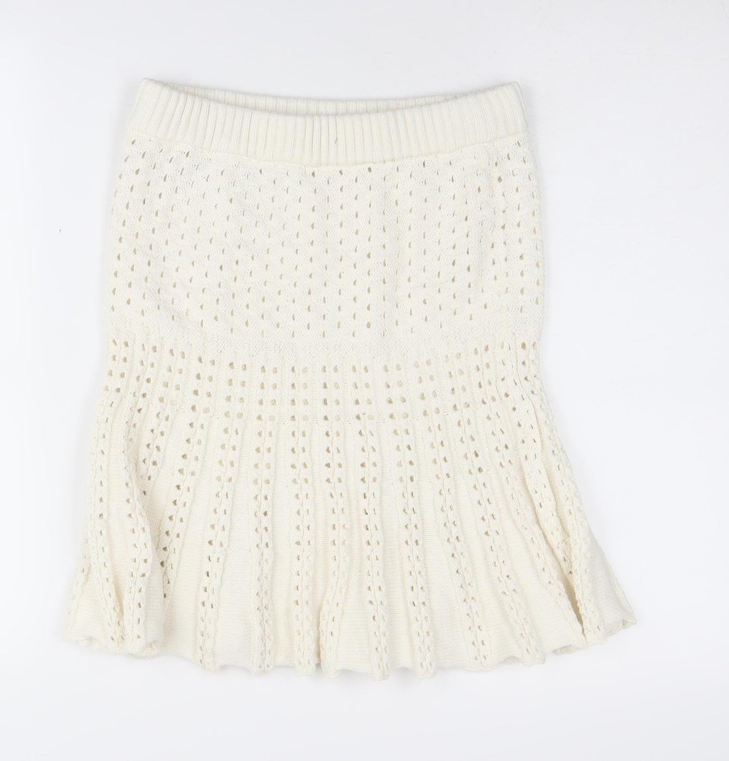 River Island Women’s White Knit A-Line Skirt - Size S