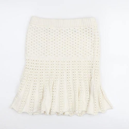 River Island Women’s White Knit A-Line Skirt - Size S