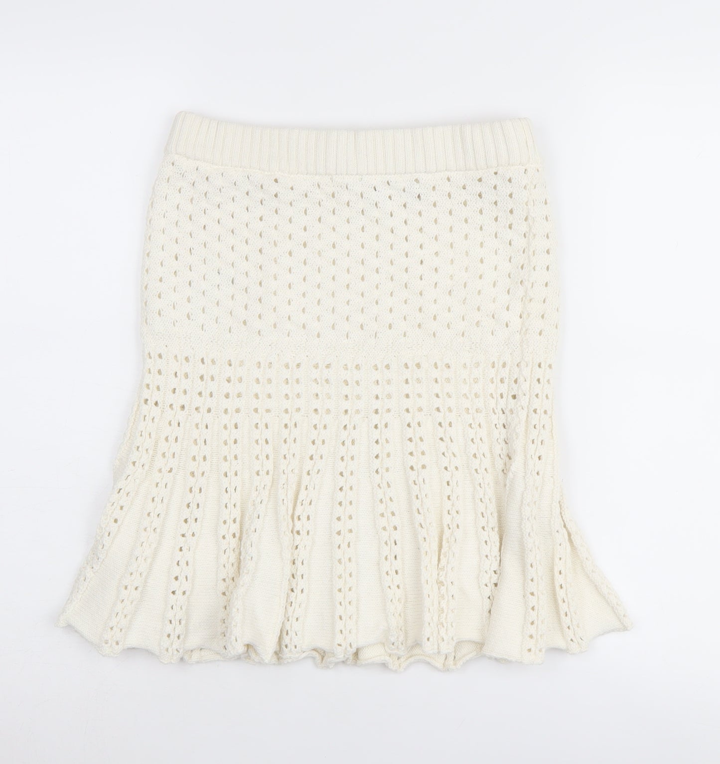 River Island Women’s White Knit A-Line Skirt - Size S