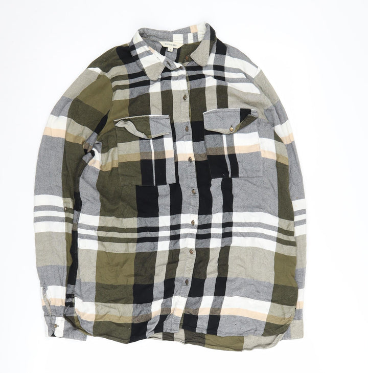 River Island Women's Multicoloured Plaid Button-Up Shirt