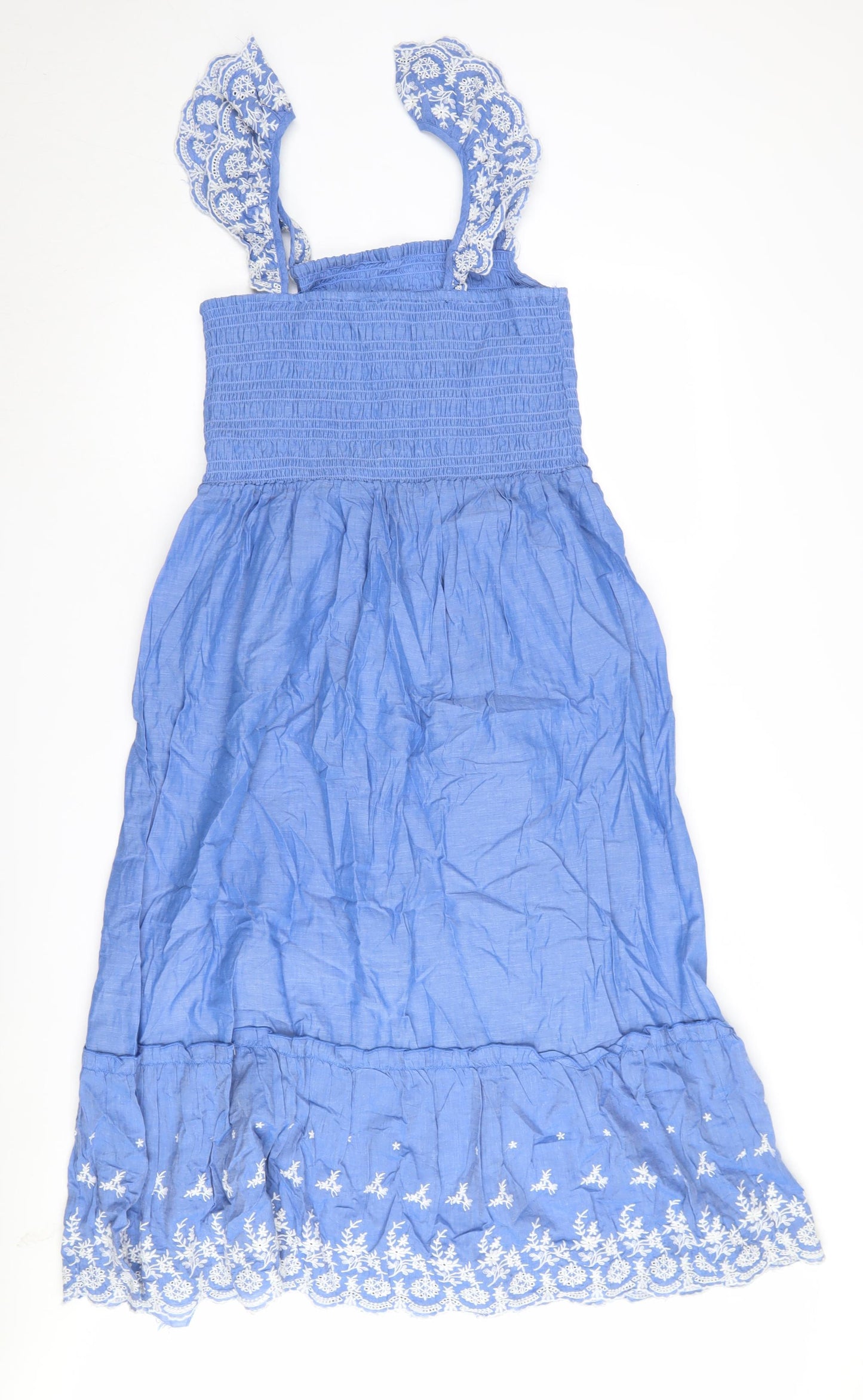 Lipsy Women's Blue Embroidered Dress Size 12