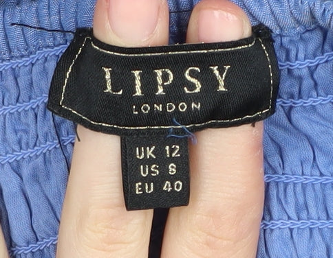 Lipsy Women's Blue Embroidered Dress Size 12