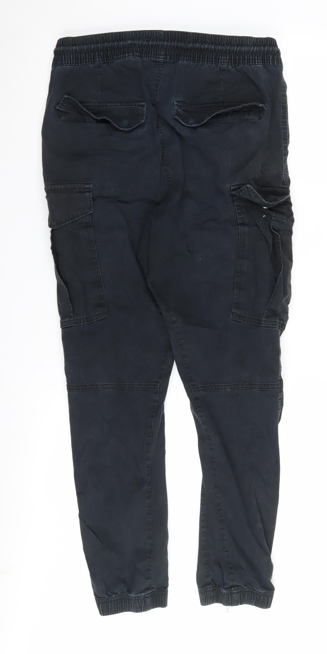 H&M Men’s Black Cargo Trousers, Small, Casual