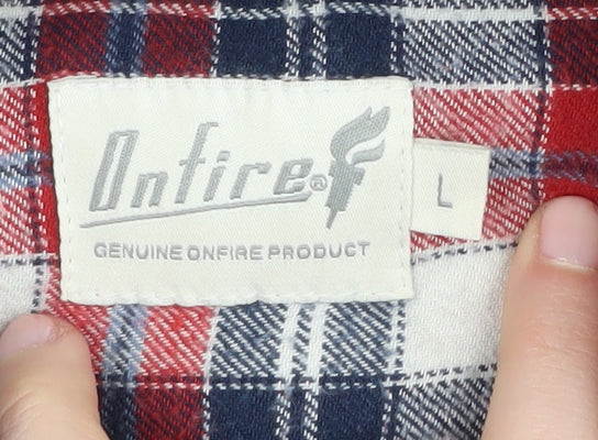 Onfire Men's Multicoloured Plaid Shirt L