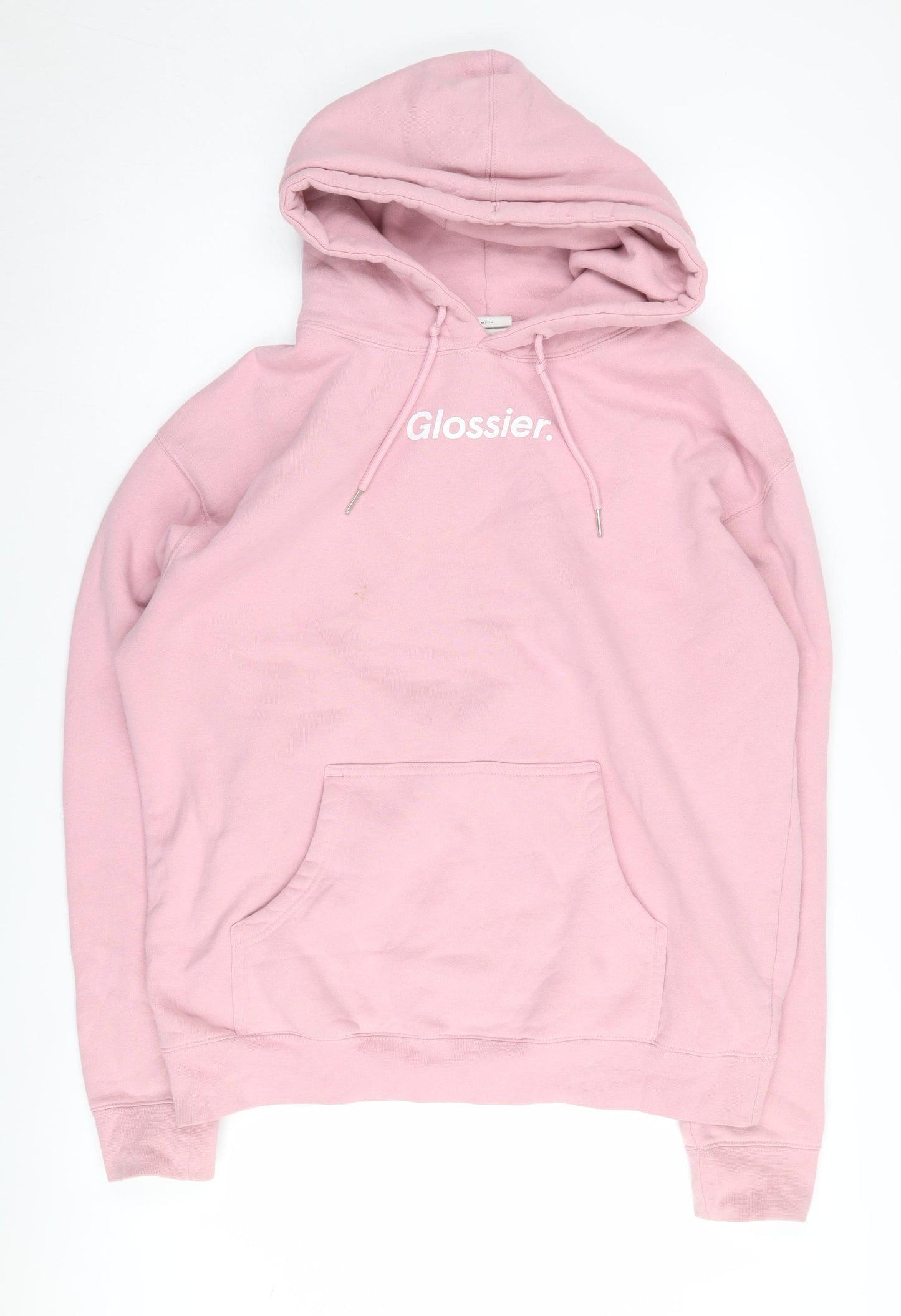 Glossier Women's Pink Pullover Hoodie, Medium