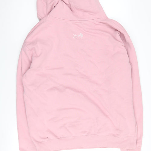 Glossier Women's Pink Pullover Hoodie, Medium