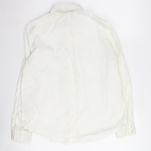 Zara Women's White Button-Up Shirt M
