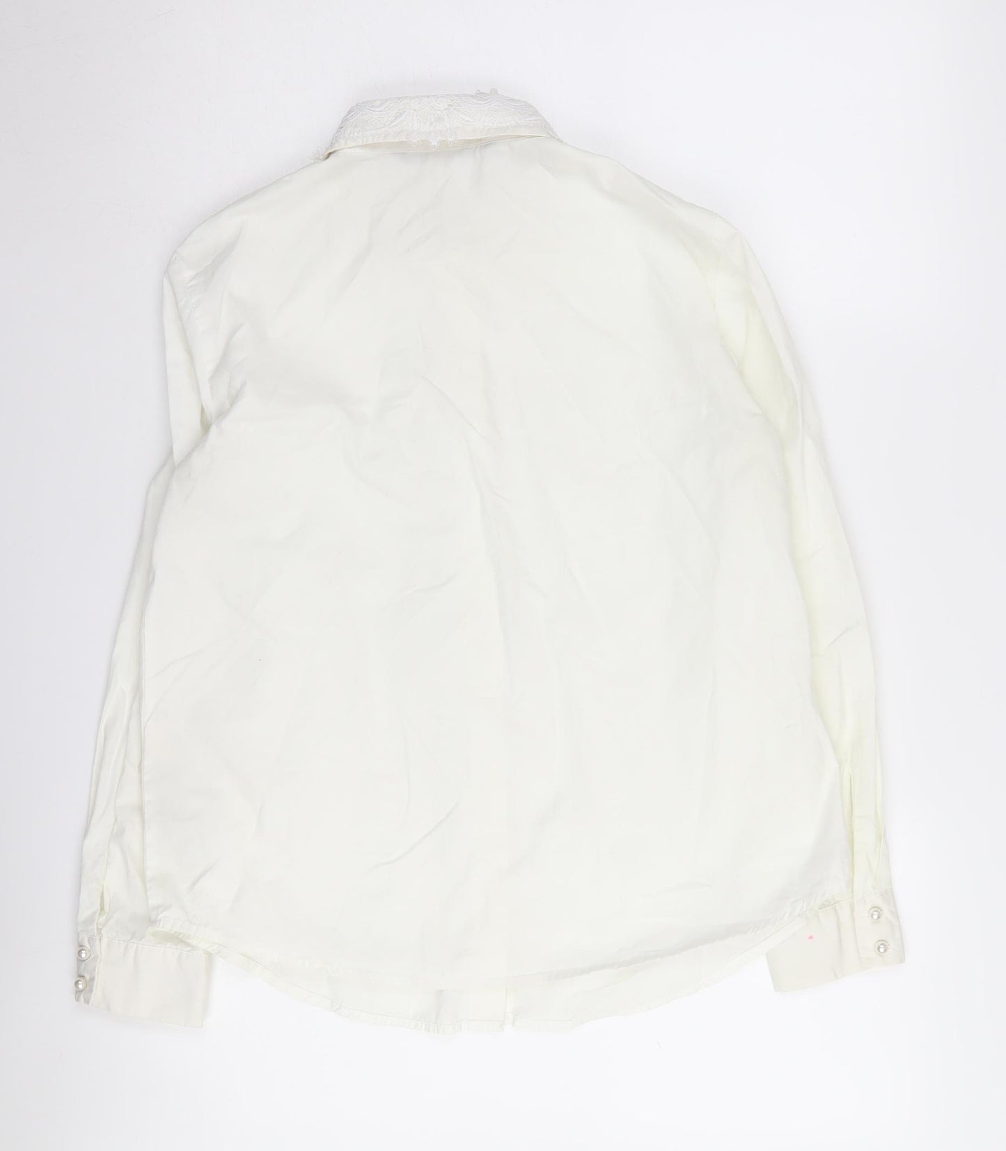 Zara Women's White Button-Up Shirt M