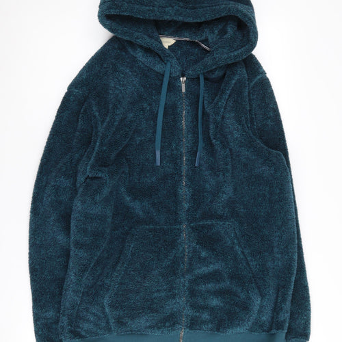 Marks and Spencer Green Fleece Full Zip Hoodie - Medium