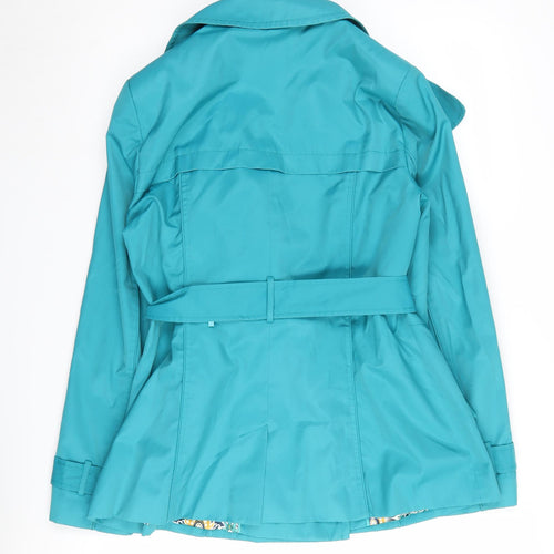 Per Una Women's Blue Mid-Length Trench Coat Size 14