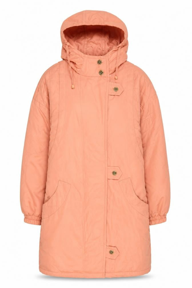 Classic Woman Pink Hooded Parka Coat Size 10