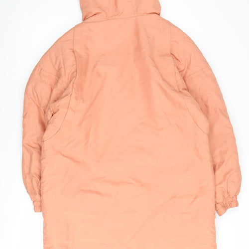 Classic Woman Pink Hooded Parka Coat Size 10