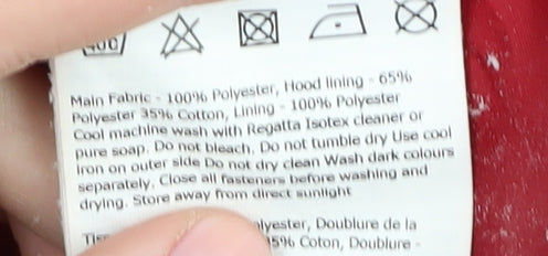 Regatta Women's Red Waterproof Rain Coat Size 14