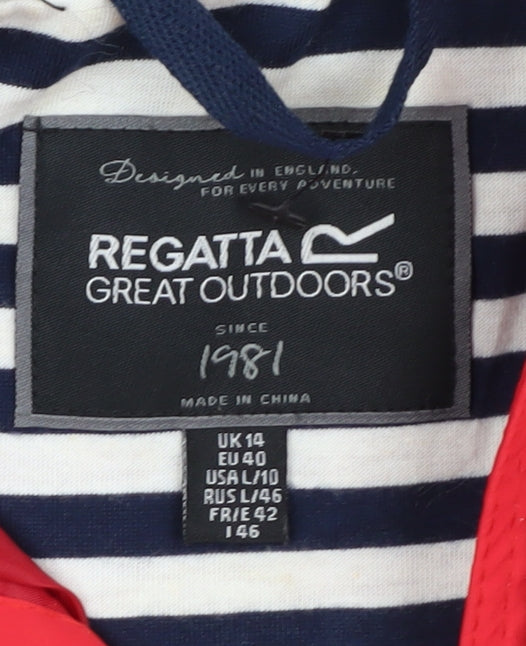 Regatta Women's Red Waterproof Rain Coat Size 14