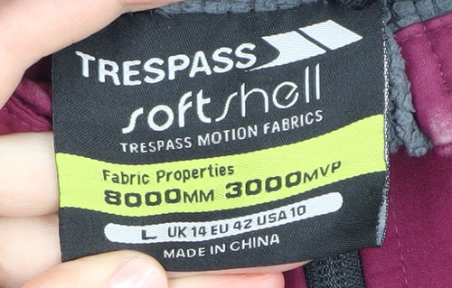 Trespass Women's Red Soft Shell Jacket L Waterproof