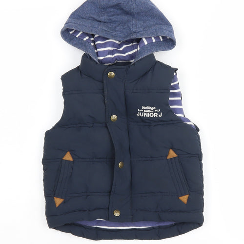 Junior J Boys' Blue Hooded Puffer Jacket 2-3Y