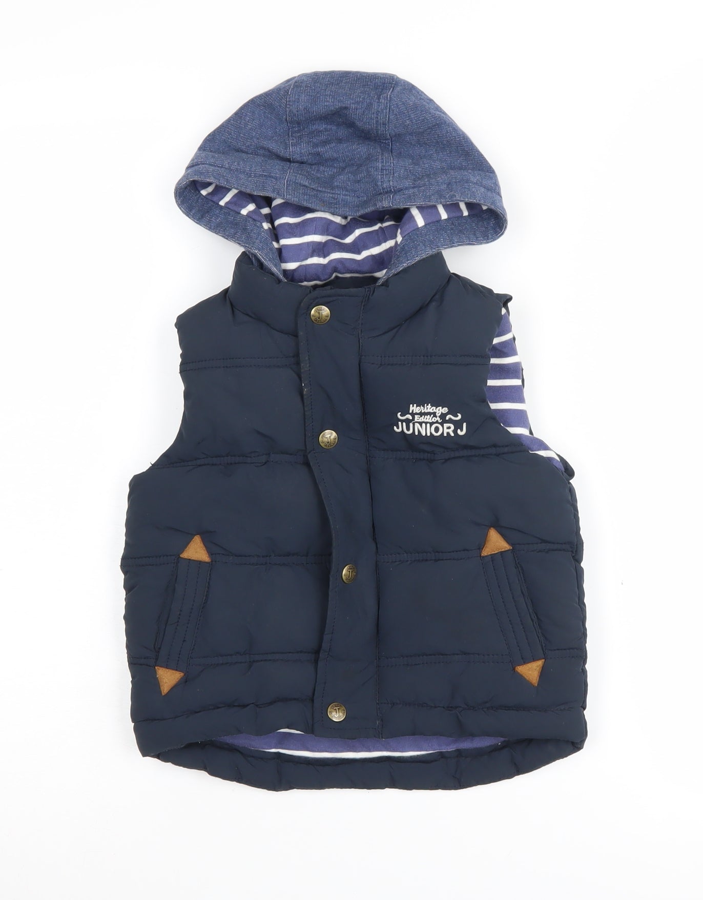 Junior J Boys' Blue Hooded Puffer Jacket 2-3Y