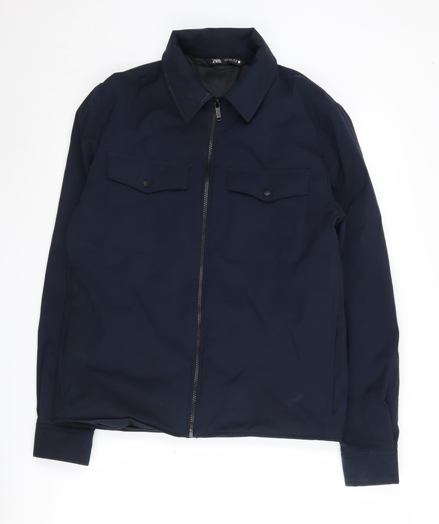 Zara Men's Navy Basic Jacket, Size M, Casual Style