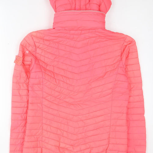 Superdry Women's Pink Puffer Jacket Medium Hooded