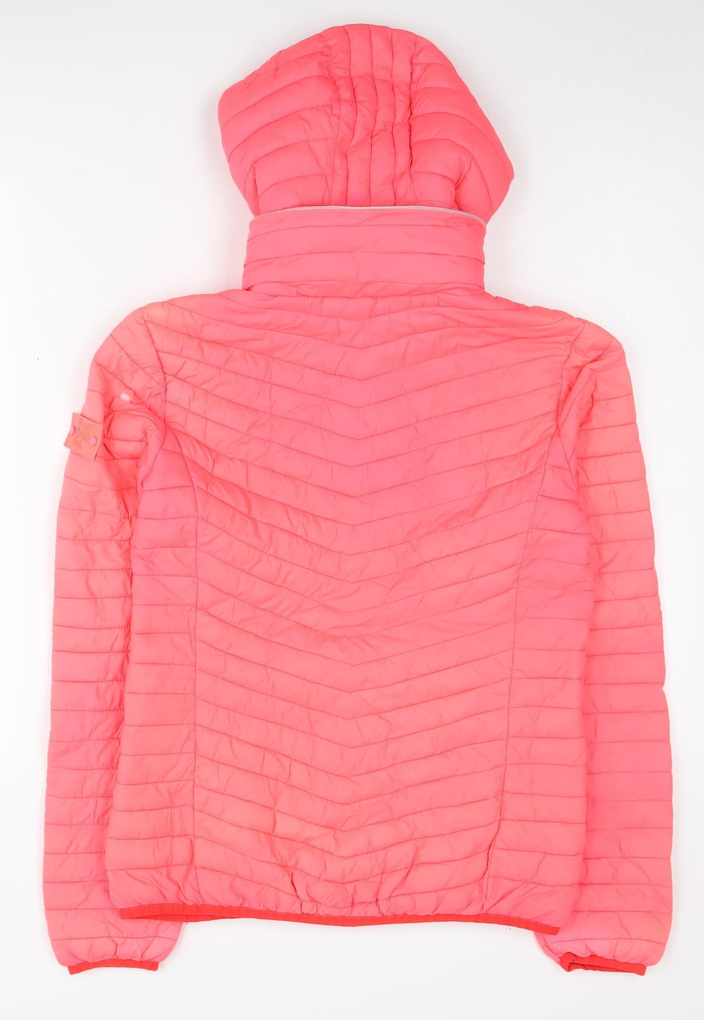 Superdry Women's Pink Puffer Jacket Medium Hooded