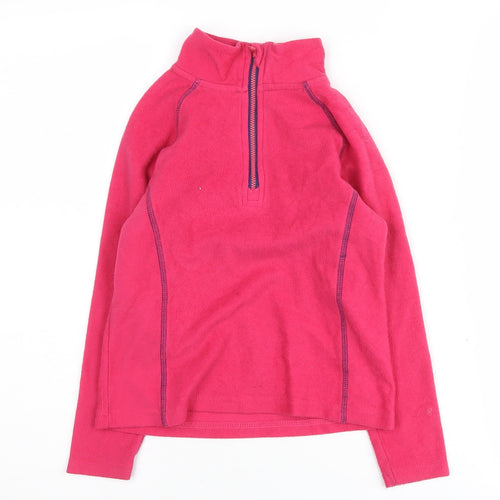 Crane Girls Pink Fleece 1/4 Zip Sweatshirt, 5-6 Years