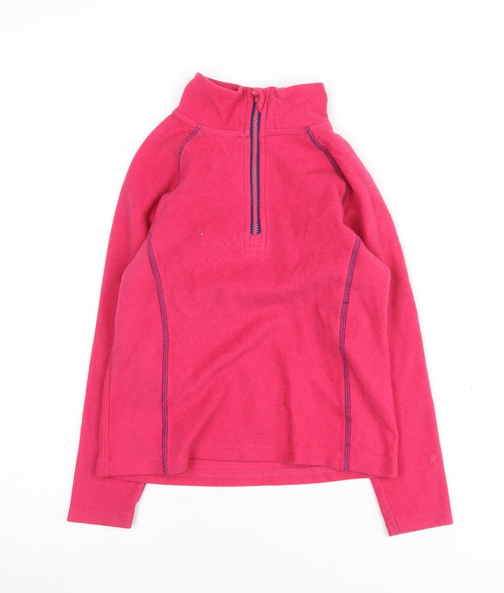 Crane Girls Pink Fleece 1/4 Zip Sweatshirt, 5-6 Years