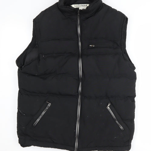 Twisted Soul Men's Black Medium Puffer Waistcoat