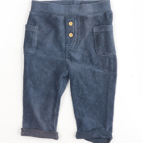 FatFace Boys Blue Corduroy Jogger Trousers 3-6 Months