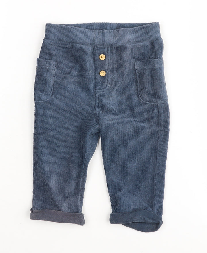 FatFace Boys Blue Corduroy Jogger Trousers 3-6 Months