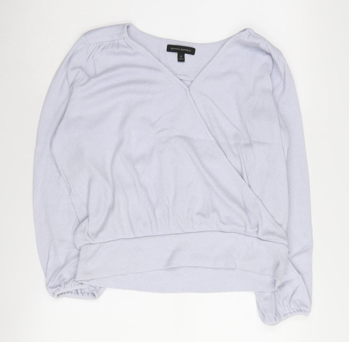 Banana Republic Women's Blue Wrap Jumper V-Neck Medium