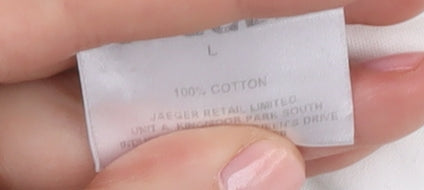 Jaeger Men's Ivory Button-Up Shirt, Size L