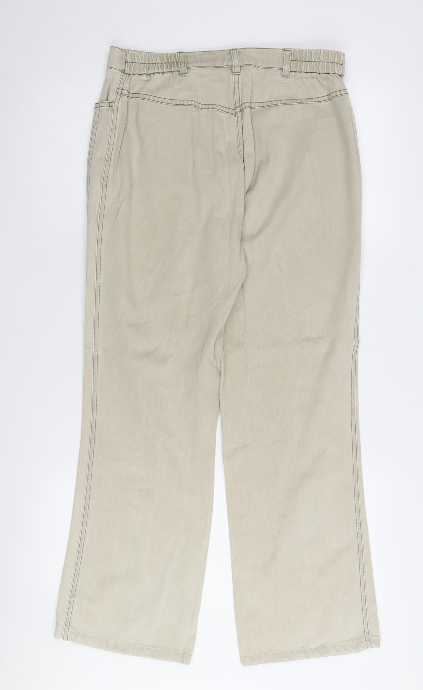 Viyella Women's Beige Cotton Petite Trousers, Size 10