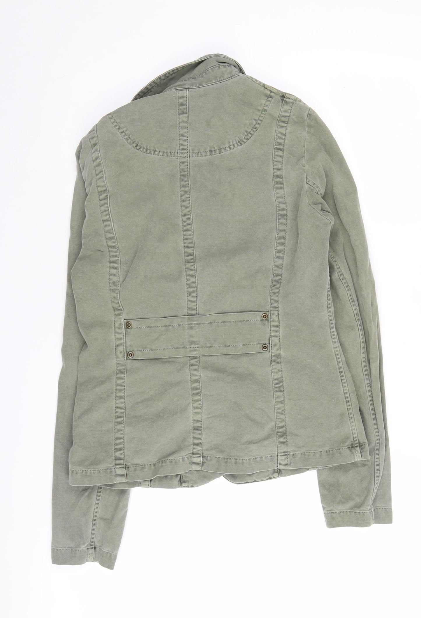 Vintage Blazer Women Olive Size 12, 100% Cotton, Retro Style