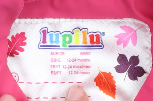 Lupilu Unisex Pink Rain Coat 12-24 Months - Waterproof & Hooded